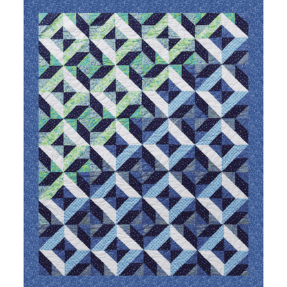 Ocean Waves Marina No Cutting Quilt Kit