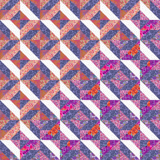 Ocean Waves Sunset No Cutting Quilt Kit