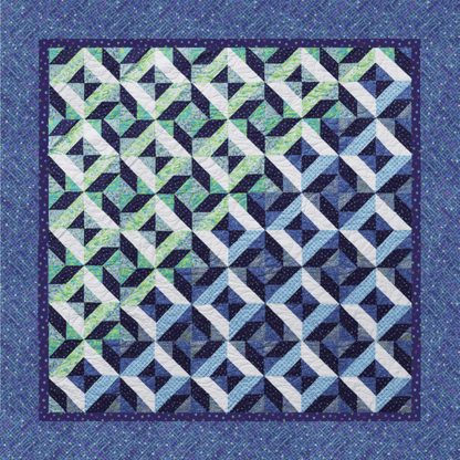 Ocean Waves Marina No Cutting Quilt Kit