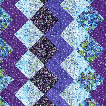 Zig Zag Purple No Cutting Quilt Kit