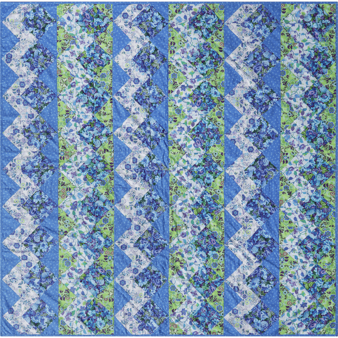 Zig Zag Blue No Cutting Quilt Kit