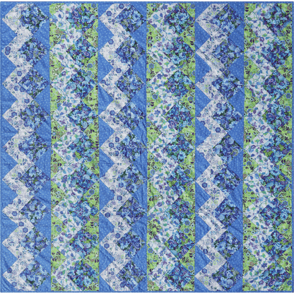 Zig Zag Blue No Cutting Quilt Kit