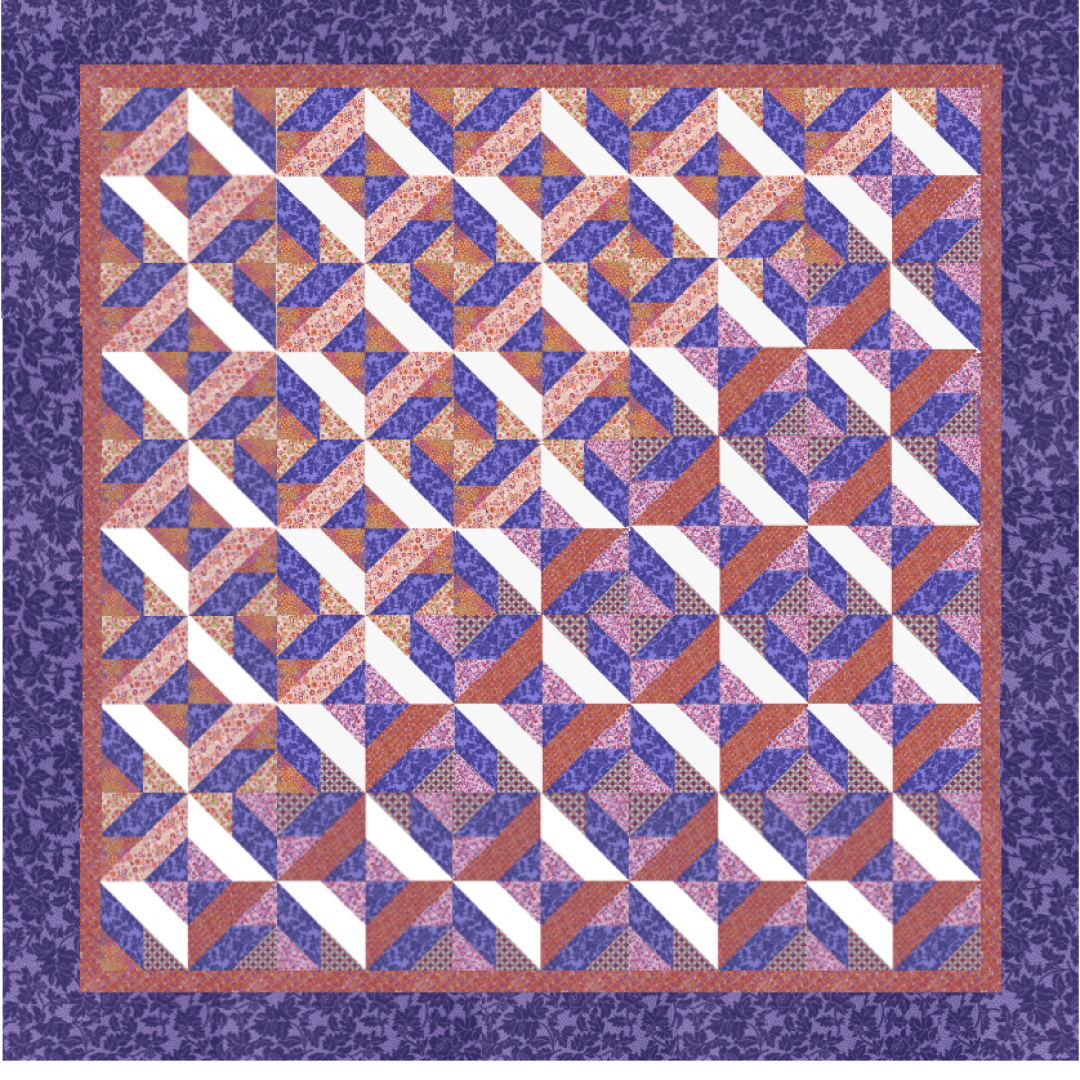 Ocean Waves Sunset No Cutting Quilt Kit