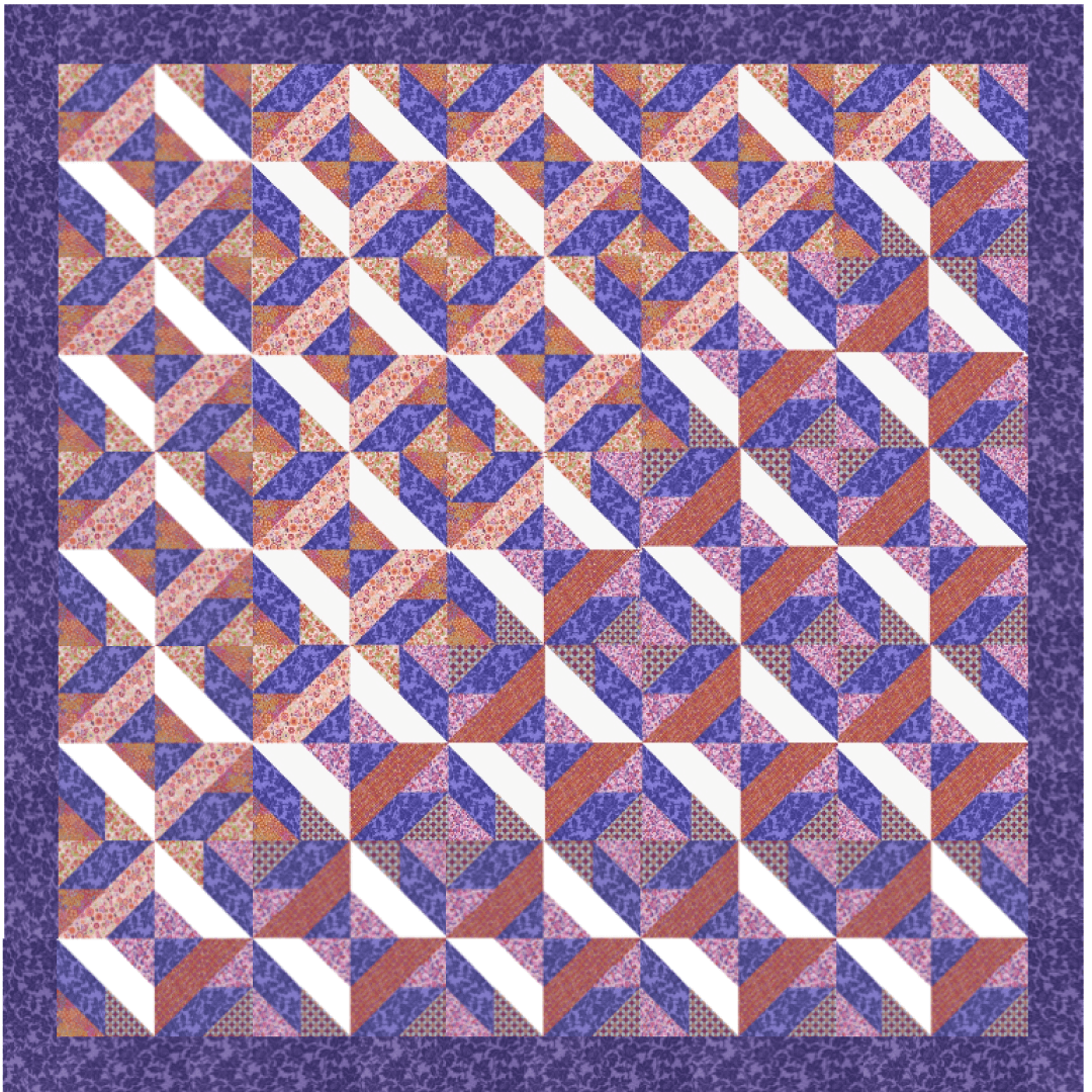 Ocean Waves Sunset No Cutting Quilt Kit